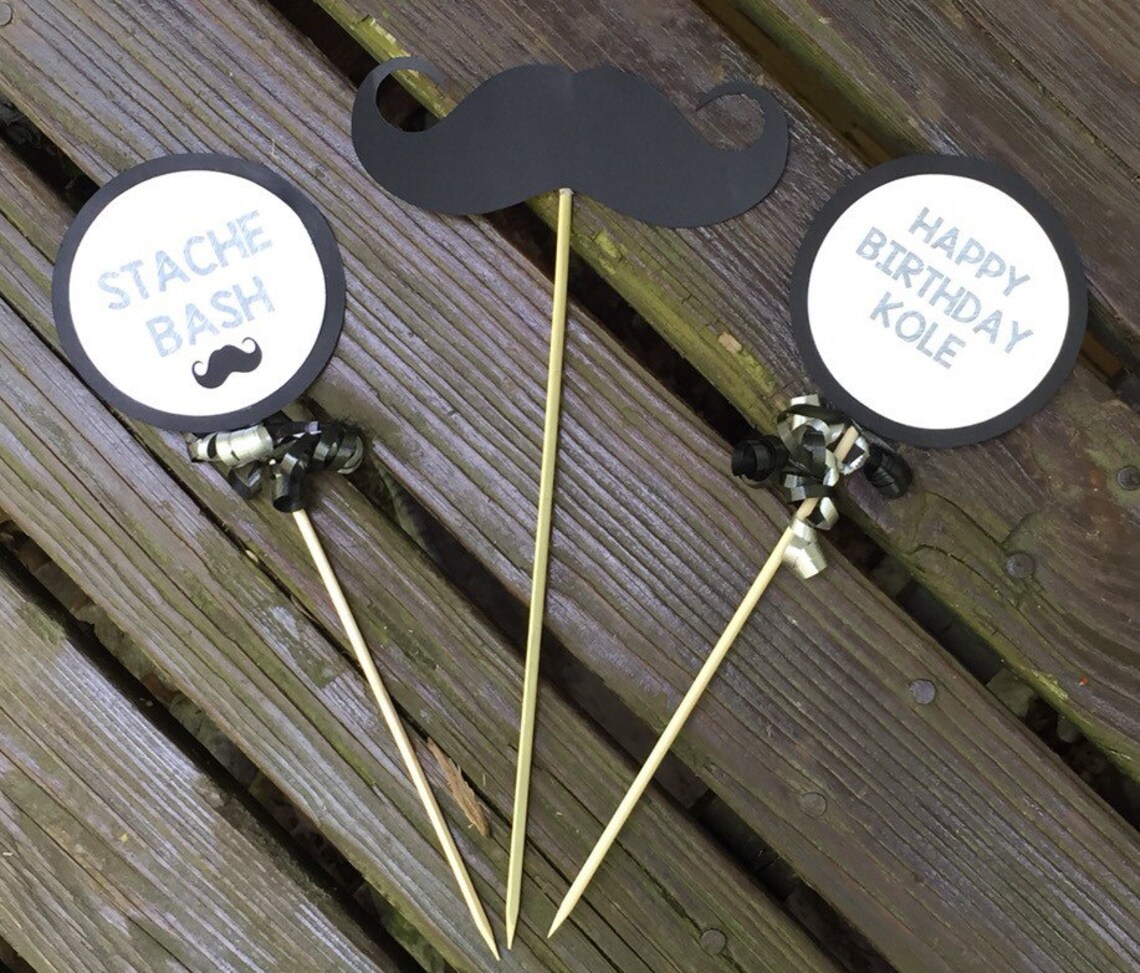 Personalized Mustache Birthday Party Centerpiece Mustache Etsy