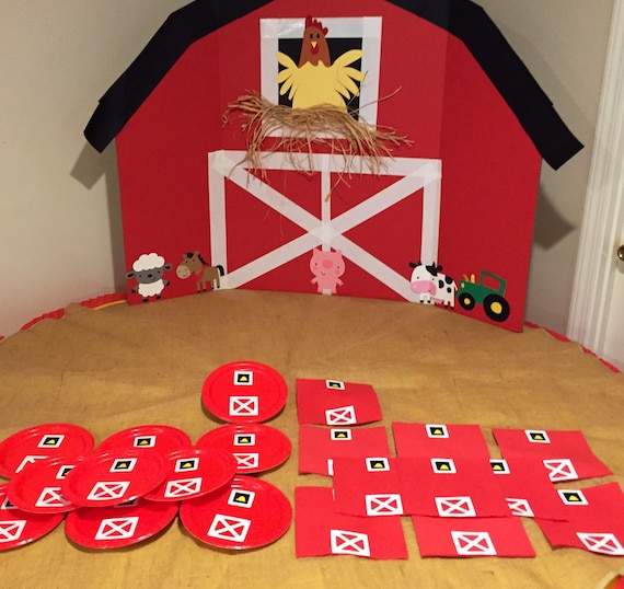 Farm Birthday Party Napkins, Barnyard Napkins, Barnyard Birthday Party, Tractor Party, Barn Napkins, Barn Plates Il_570xn