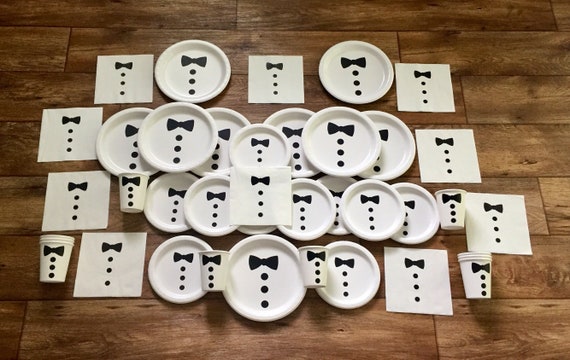 Bow Tie Birthday Party Cups, Plates, Napkins, Bow Tie Baby Shower Cups,Plates, Napkins, Boy Baby Shower Little Man Birthday Party Supplies Il_570xn