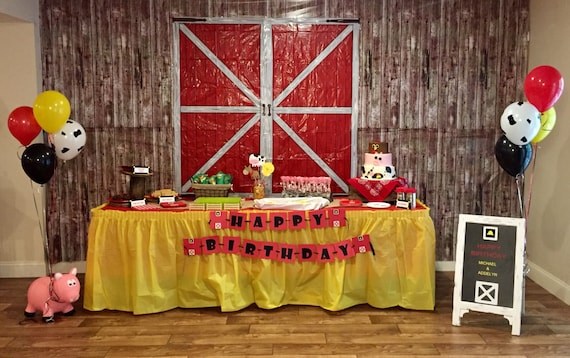 Barnyard Birthday Party Decoration Personalized Farm Birthday Etsy