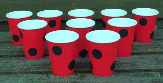 Ladybug Birthday Party Cups, Ladybug Baby Shower Cups, Ladybug Tableware, Ladybug Birthday Party, Ladybug Party Cups (Set of 10) Il_570xn