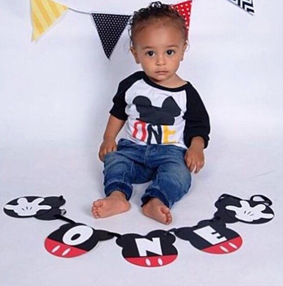 Mickey Mouse Birthday Banner One Banner Mickey Mouse Etsy