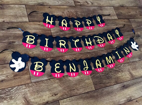 Mickey Mouse Birthday Party Banner, Mickey Birthday Banner, Mickey Mouse Birthday Party Supplies, Mickey Mouse Birthday Party Decorations Il_570xn