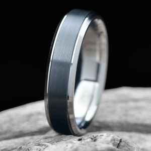 Titanium Ring | FREE ENGRAVING | Titanium Ring with Zirconium Inlay | 6mm | Mens Wedding Band | Unique Mens ring