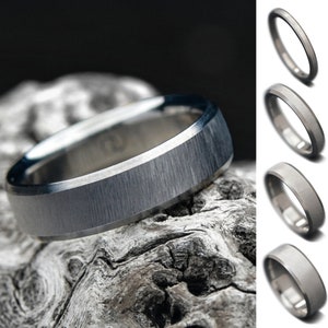 Titanium Ring | FREE ENGRAVING | Bevel Profile | Men&#39;s Wedding Band | Woman&#39;s Wedding ring Unique Wedding Ring | 6mm Band | Hypoallergenic