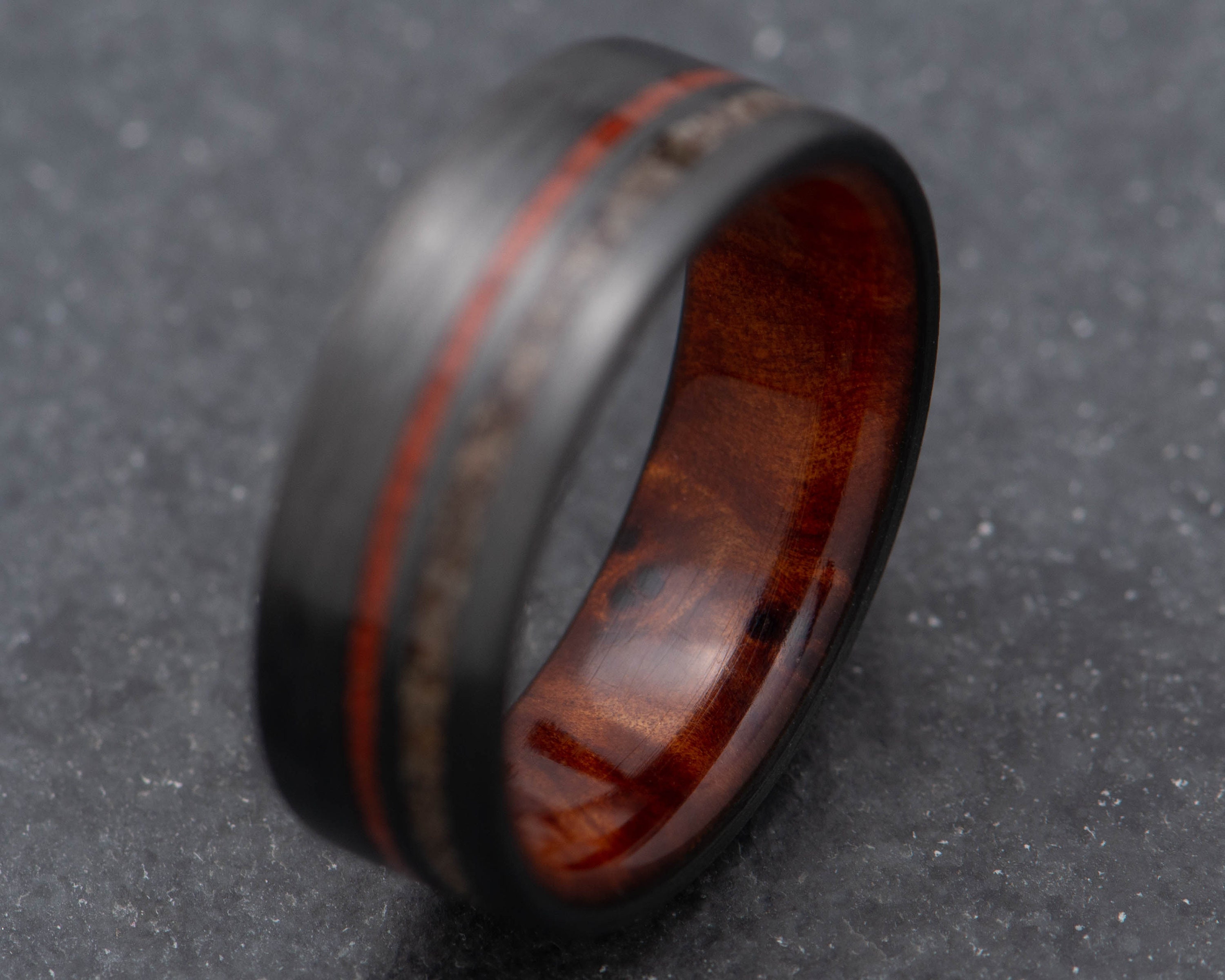 The Innovator | FREE ENGRAVING | Carbon Fiber Ring With Crushed T-rex ...