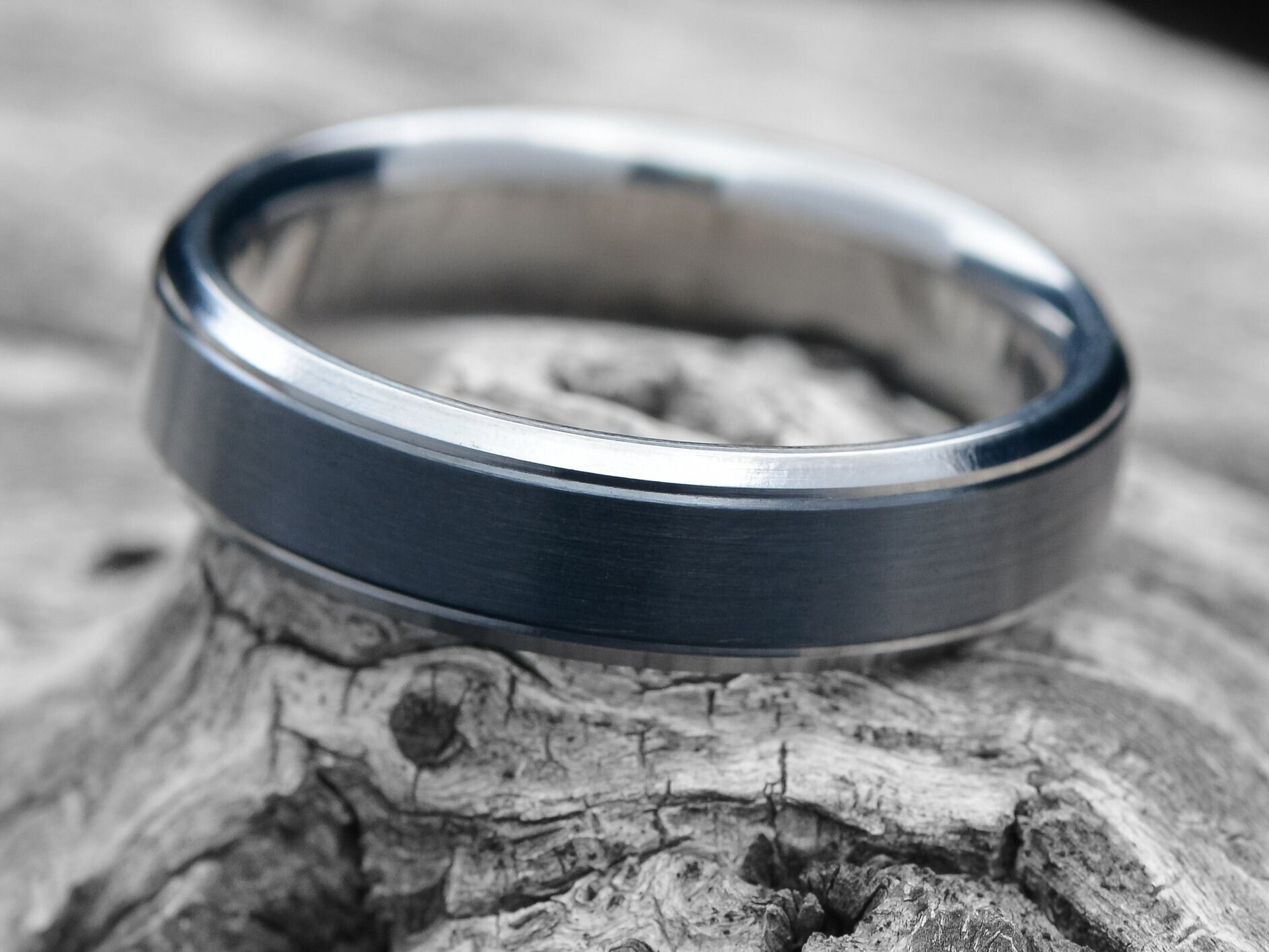 Ultimate Metals® Anello Di Fidanzamento In Titanio Nero Da Uomo - Fede - Foto 5