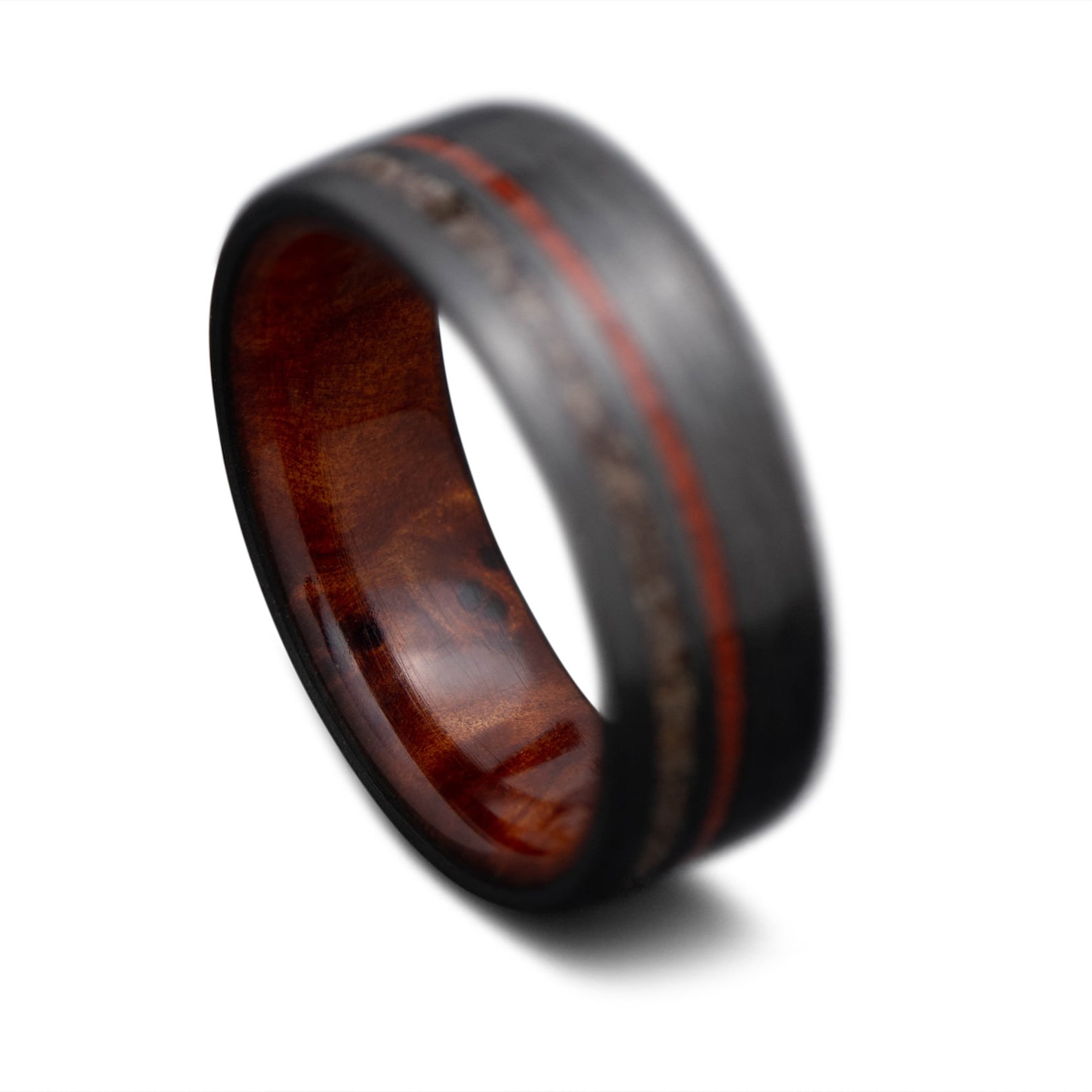 The Innovator | FREE ENGRAVING | Carbon Fiber Ring With Crushed T-rex ...