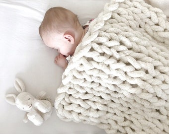 Chunky Baby Blanket, Hand Knit, Be Cozy Blanket, Chunky Blanket,