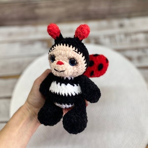 Crochet Ladybug doll, stuffed lady bug plush toy amigurumi, 1st birthday gift