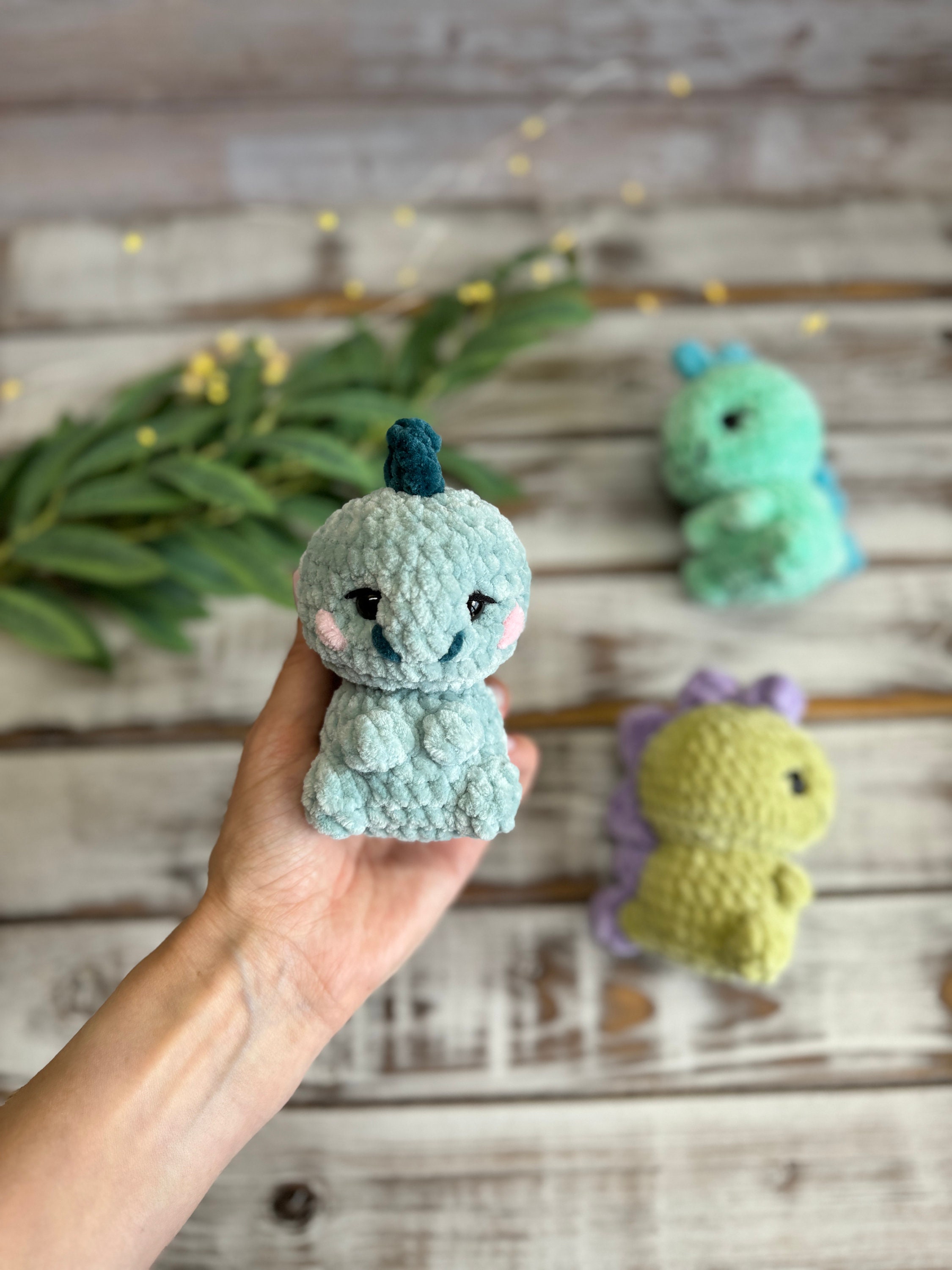 Crochet Dinosaur Dragon Raptor Dino T-rex Amigurumi Baby Plush Toy ...