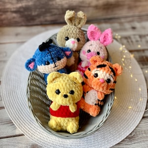 Ours en peluche amigurumi Winnie l'ourson et ses amis, jouet en crochet fait à la main, cadeau pour la baby shower de Noël