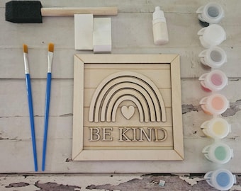 Kit creativo fai-da-te arcobaleno per bambini, ideale come regalino per la festa di compleanno.
