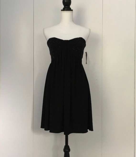 Vintage Macy’s Size 7 Size 8 Black Cocktail Dress 