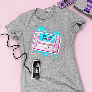 Blow Me Retro Gaming Cartridge Game Shirt | Kawaii Women&#39;s T-Shirt