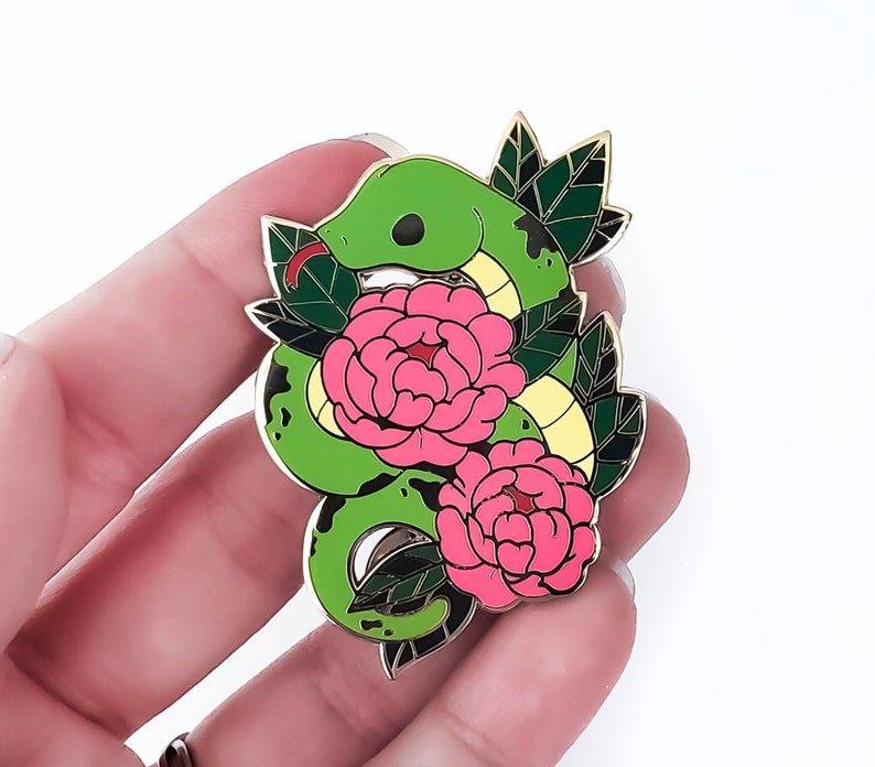 Snake Key Pin Kawaiink Snake 2 Inch Hard Enamel Pin | Traditional Tattoo Inspired Pin ...