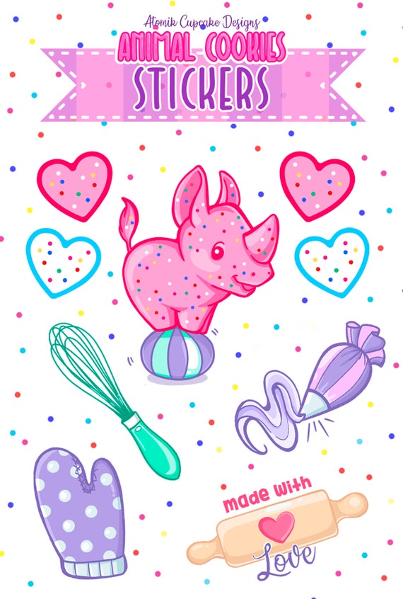 Animal Food Kawaii, 4x6 Sticker Sheets