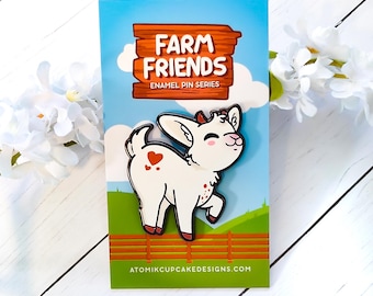 かわいいヤギのエナメルピン | ファームフレンズピンコレクション 1.75 インチエナメルピン