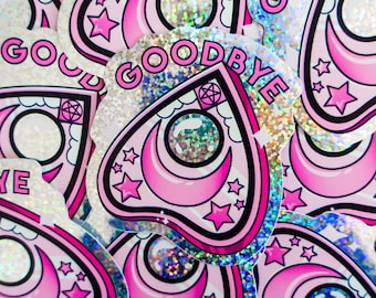 Pastel Goth Ouija Planchette Glitter Sticker | 3 Inch Vinyl Sticker