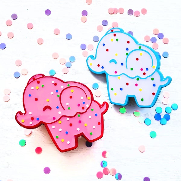 Animal Cookies Kawaii Elephant 1.5 Inch Soft Enamel Pin