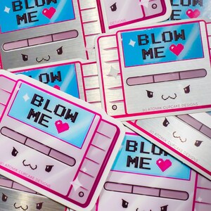 Retro Gamer Kawaii Steckspiel Sticker | &quot;Blow Me&quot; Vinyl Aluminium oder Matt - 3 Zoll