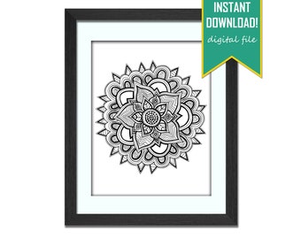 Flower - Coloring Page - Instant Download