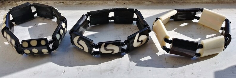 Recycled Bone Stretch BraceletsAfrican Bone Stretch BraceletsHand-carved Bone BraceletsBeaded BraceletsEco-friendly Beaded Bracelets