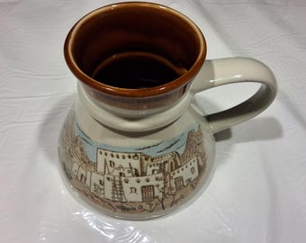 Vintage New Mexico Native-American Dwelling Embossed Souvenir Ceramic Traveling Coffee Mug, 15 oz, Fiji-artist