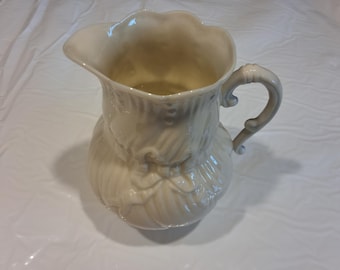 Vintage Belleek Porcelain Mini Pitcher 3.25", Ribbon & Bow Pattern