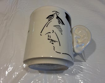 1980's Prince Charles Engagement to Lady Diana (Ear Handle) Ceramic Coffee Mug, 10 oz, Carlton Ware, England