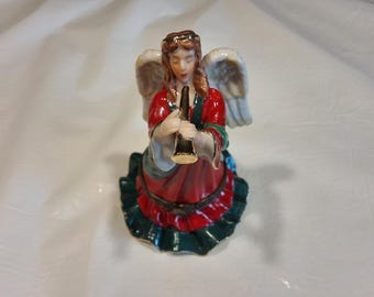 V8ntage 1996 Angel Porcelain Trinket Box With Gold Trim, Classic Collectables