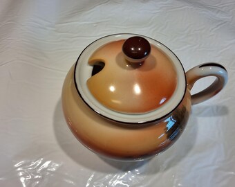Hand-Painted Noritake Porcelain 1950s Sugar Cup With Lid (Without Spoon)