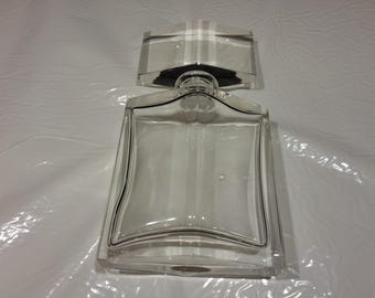 1950's Large, Heavy Crystal Glass Perfume Bottle With Glass Dobber, Global Art, Made in Japan