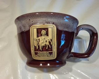Large, Red, Sunset Hill Hand-Crafted Stoneware Lincoln Memorial The National Mall Ceramic Coffee Mug, 18 oz, Made in the USA