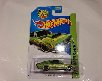 Vintage 1968 Mattel Hot Wheels Hemi Barracuda Diecast Metal Toy Car, HW Workshop 213/250, Made in Malayasia in 2006 (in box)
