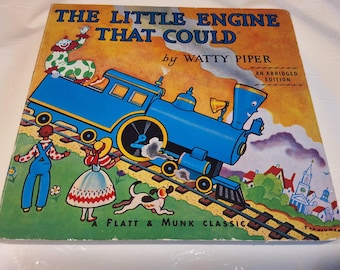 Vintage "The Little Engine That Could" (An Abridged Edition) by Watty Piper, A Board Book Format, A Platt & Munk Classic, The Penguin Group