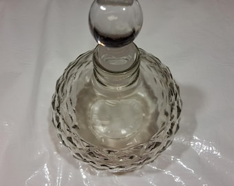 Vintage Mid-Century Glass Park Sherman Co., Springfield, Illinois Whiskey Decanter With Glass Lid