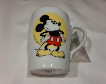 Vintage Mid-Century Disney Mickey Mouse Ceramic Coffee Mug, 9 oz, Walt Disney Productions, Made in Japan