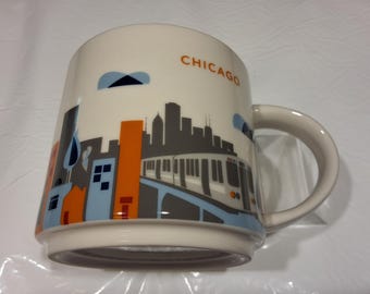 2015 Starbucks Chicago You Are Here Collection Ceramic Coffee Mug 14 oz (Without Box)