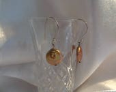 Golden Coin Pearl Earrings- Sterling Silver Earrings- Beautiful Pearl Dangles- Classic Coin Pearls- Gold Pearl Earrings- Bridal- Engagement