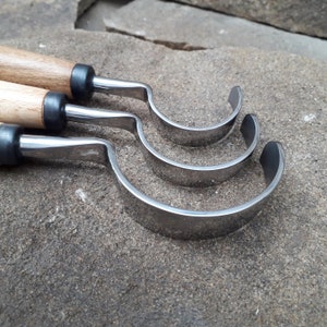 Cam knife Twca. Forged handmade chisel. Wood carving tool.