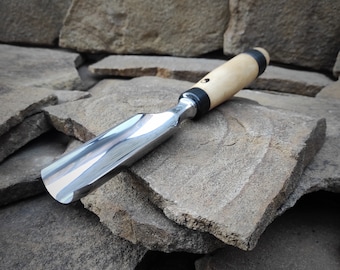 Hand forged Gouge chisel. Woodcarving tool. Carpentry chisel.