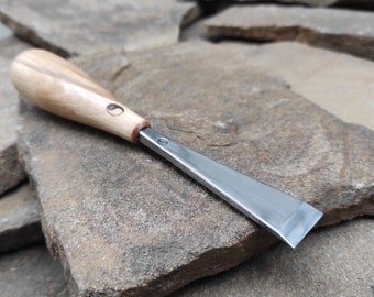 Forged flat fishtail chisel. Compact chisel. Wood carving tools.