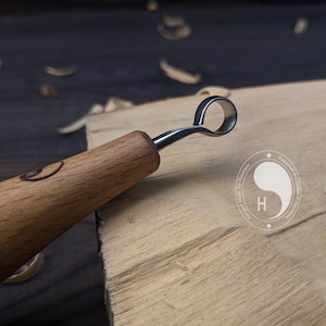 手鍛造ミニスコーピオン：8mmスプーン木彫りツール