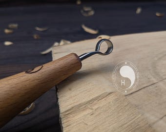 Hand Forged Mini Scorp: 8mm Spoon Wood Carving Tool