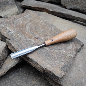Hand forged gouge chisel. Compact chisel. Wood carving tools.
