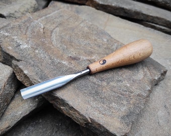 Hand forged gouge chisel. Compact chisel. Wood carving tools.