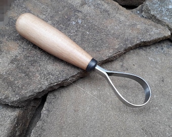 Hand Forged Tear Drop Scorp: Wood Carving Spoon Tool