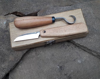 Hand Forged Spoon Carving Kit: Bogorodsky Knife & Hook Knife