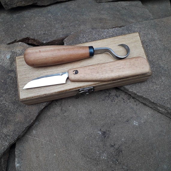 Hand Forged Spoon Carving Kit: Bogorodsky Knife & Hook Knife